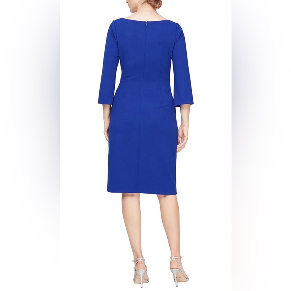 Alex Evenings Womens Short Shift Dress with Embellished Illusion Detail Size 6 - Picture 2 of 9